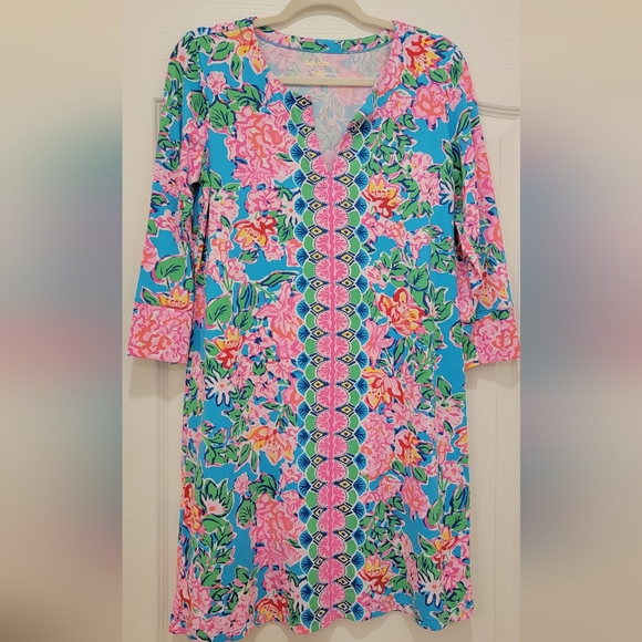 🌴 EUC Lilly Pulitzer UPF 50 Nadine Chilly Lilly in Rose to the Occasion - Large - Picture 3 of 6